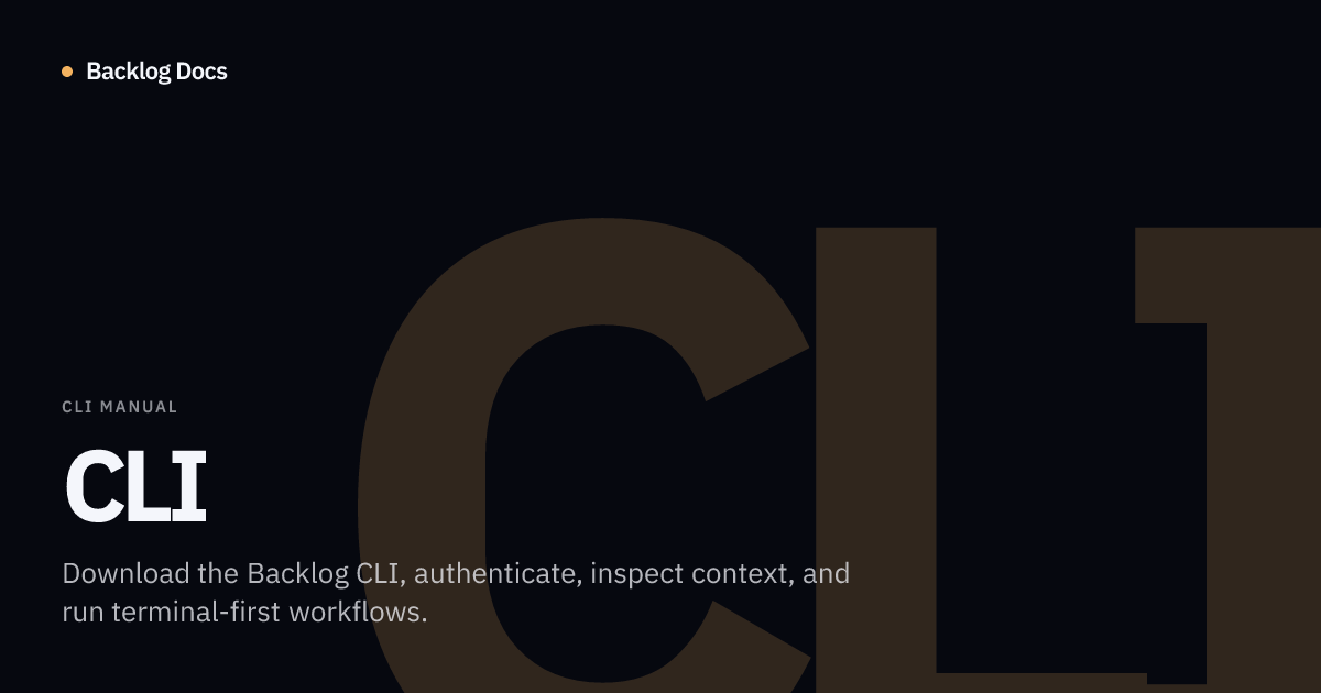 CLI Documentation | Backlog Docs